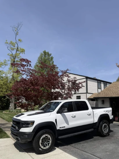 White Ram TRX after an exterior detail